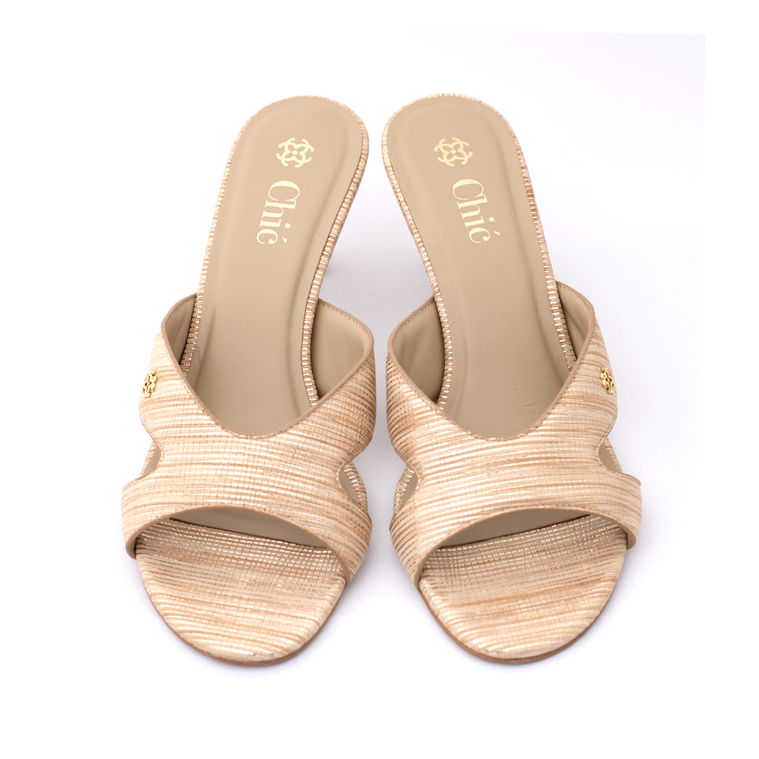 Premium Leather Slide Slippers with Metal Buckle